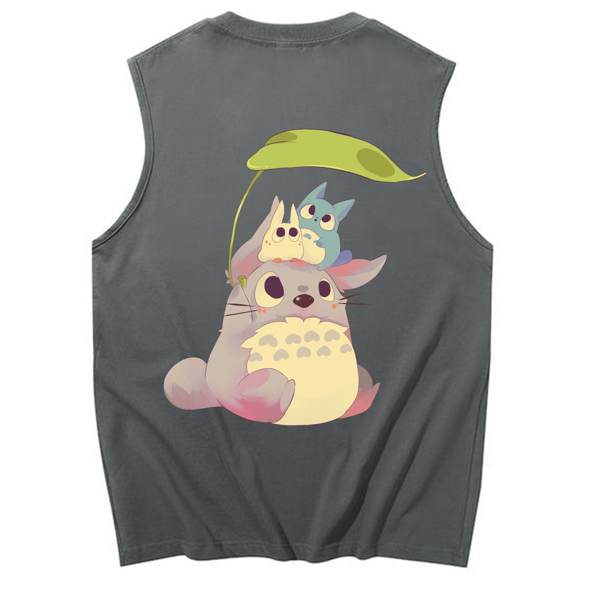 （画像用） となりのトトロ 草壁メイ 草壁サツキ My Neighbor Totoro Satsuki Kusakabe Mei Kusakabe コットン100％タンクトップ（背面プリント）